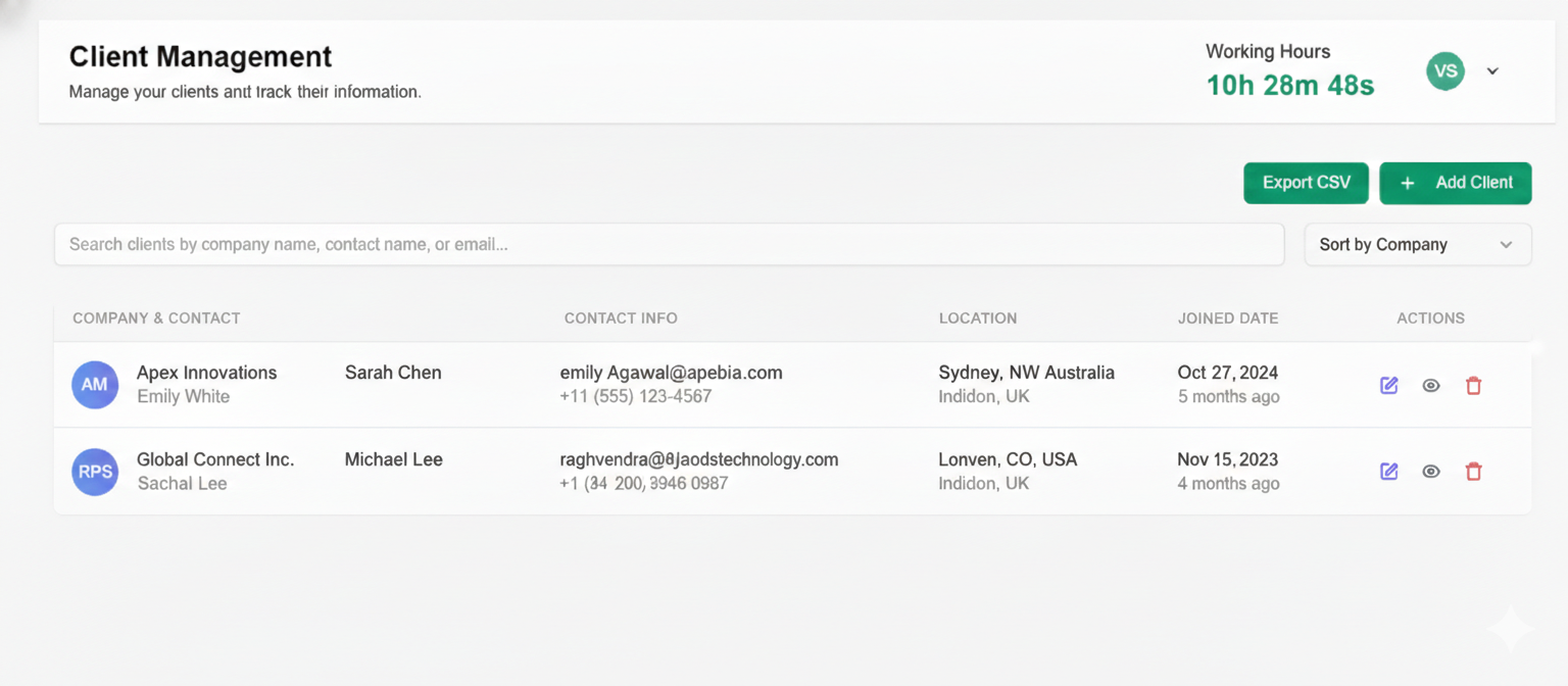 Client Management Dashboard